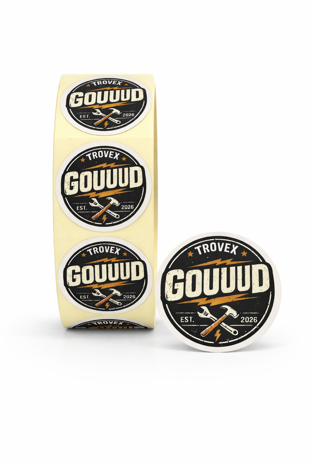 TROVEX „GOUUUD“ Sticker – Garage / Tool Style Rund 5cm