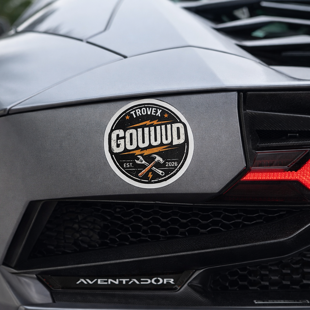 TROVEX „GOUUUD“ Sticker – Garage / Tool Style Rund 5cm